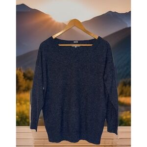 Grana Mongolian Cashmere Sweater Men M Charcoal Black Classy Sophisticated